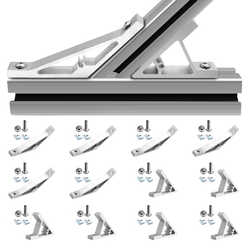 12 pcs Silver 2020 45/135 Degree Corner Bracket Connector 2020 Extrusion Hardware T-Slot V-Slot Accessories with Screws and Nuts for 2020 Extrusion Angle 3D Printer Framing Accessories - color: Silver, size: 20-Corner 45/135 Deg