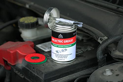AGS Dielectric Grease for Electrical Connectors – 4oz Silicone Grease for Spark Plugs, Battery Terminals, Wiring & Connectors, Made in USA Since 1931, Brush-Top Can for Precise, Mess-Free Application - size: 4oz