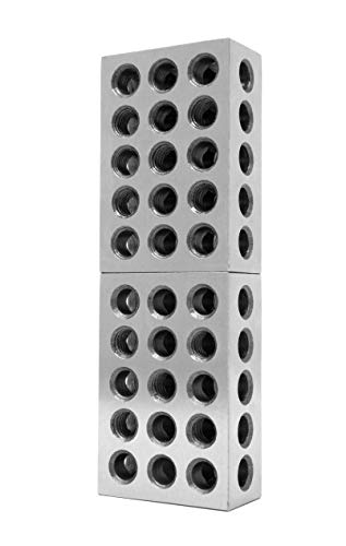 WEN 10457 25 x 50 x 75 mm Steel-Hardened Metric Precision 123 Blocks, Two Pack - size: 25 x 50 x 75 mm