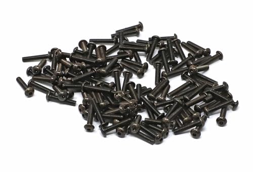 iexcell 100 Pcs M2.5 x 12mm Thread Pitch 0.45 mm Alloy Steel 10.9 Grade Hex Socket Button Head Cap Screws Bolts Kit, Black Oxide Finish - size: M2.5 x 12mm