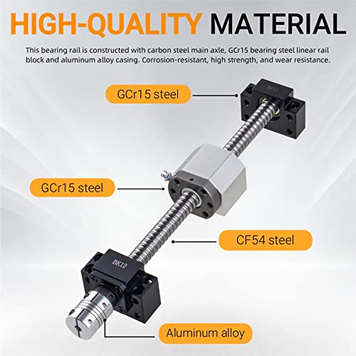ANWOK 2Pcs Linear Guide Rail HGR20-1000mm + 1PCS SFU/RM1605-1050mm Anti-Backlash Ballscrew with BF12/BK12 Kit, DSG16H Nut Housing, Coupling, Slide Blocks Linear Rail Ball Screw Set for CNC - size: HGR20-1000mm+SFU1605-1050mm, style: HGR20+SFU1605