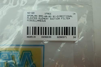 SPORLAN RPE-48-BD BI-Directional Pleated Element Suction Filter