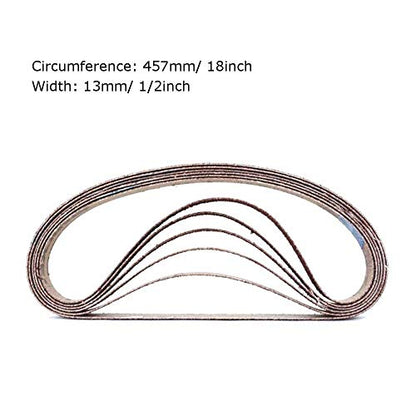 1/2 Inch x 18 Inch Sanding Belts, 60 Grits Aluminum Oxide Sanding Belt, Belt Sander Tool for Woodworking, Metal Polishing (30 Pack)