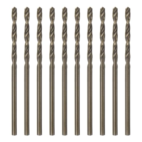 HARFINGTON 10pcs Cobalt Jobber Drill Bits 1.9mm / 0.075" M35 High Speed Steel HSS Twist Drilling Bit Tool for Stainless Steel Copper Wood Plastic and Other Hard Materials - size: 1.9mm
