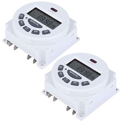 Digital Programmable Timer Control Power Timer 220V LCD Display Relay Switch Electric On Off Timer 2PCS - size: 220V