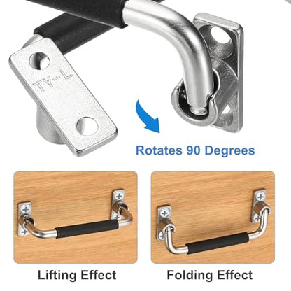 uxcell 2Pcs 304 Stainless Steel Folding Pull Handle (Hole Distance 5") - size: 5 Inch