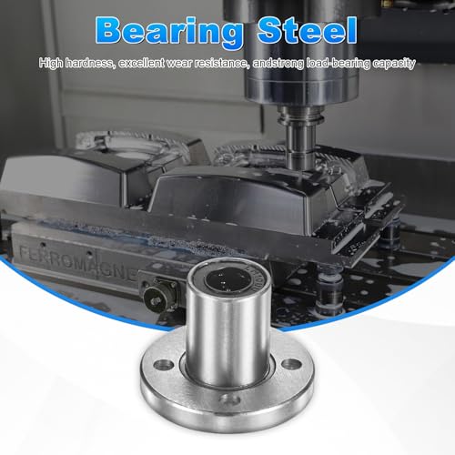 PATIKIL LMK10UU Linear Ball Bearings 10mm Bore Dia 19mm OD 29mm Long 4.5mm Hole, 2Pcs Round Flange Linear Motion Bushing Double Side Rubber Sealed Rod Liner Shaft for Machine 3D Printer - size: 10mm