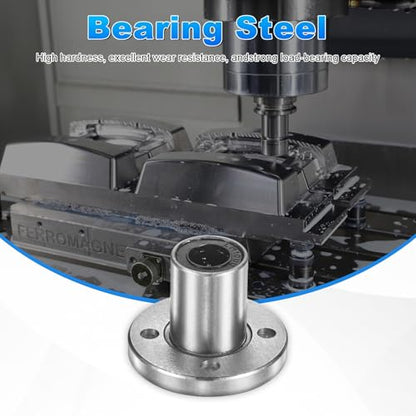 PATIKIL LMK10UU Linear Ball Bearings 10mm Bore Dia 19mm OD 29mm Long 4.5mm Hole, 2Pcs Round Flange Linear Motion Bushing Double Side Rubber Sealed Rod Liner Shaft for Machine 3D Printer - size: 10mm