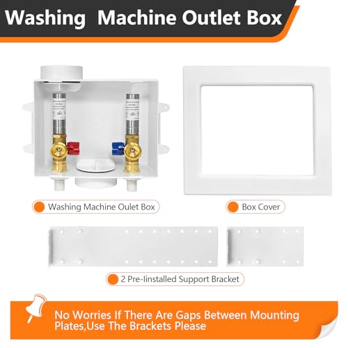 HeSun Washing Machine Outlet Box, 1/2" CPVC x 3/4" MHT Outlet(WM009-1) - size: Washing Machine Box W/ SS Arrestor, style: CPVC