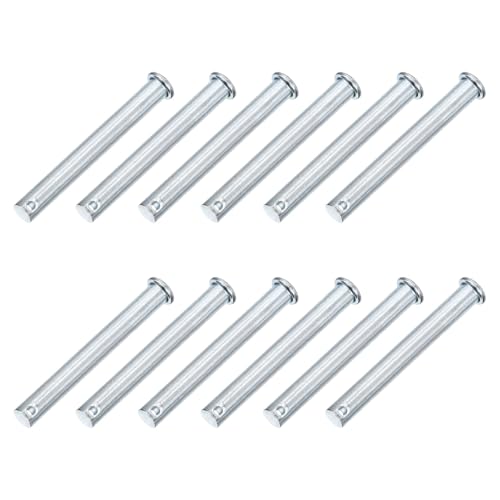 uxcell 12Pcs M10 x 80mm Single Hole Clevis Pins, Zinc-Plated Carbon Steel Flat Head Hitch Pins for Trailer Latch, Mechanics Repair, Furniture Installation, Industrial Equipment - size: M10 x 80mm
