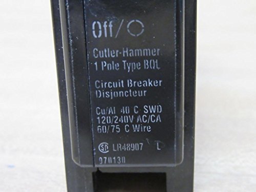 Eaton BAB1015 Bolt-On Mount Type BAB Industrial Miniature Circuit Breaker 1-Pole 15 Amp 120/240 Volt AC Quicklag