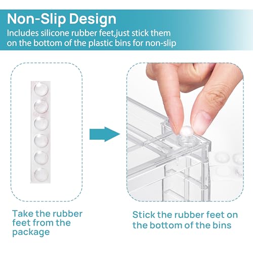 Vtopmart Clear Stackable Storage Drawers, 4 Pack Kitchen Cabinet Set - style: 2 Medium+2 Small