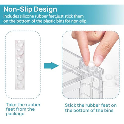 Vtopmart Clear Stackable Storage Drawers, 4 Pack Kitchen Cabinet Set - style: 2 Medium+2 Small