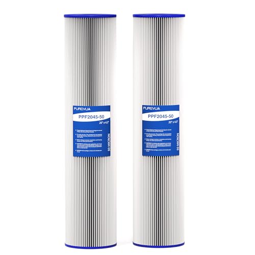 20" x 4.5" Pleated Sediment Water Filter Cartridge 50 Micron 2-Pack - size: 2 Count (Pack of 1), style: 50 Micron