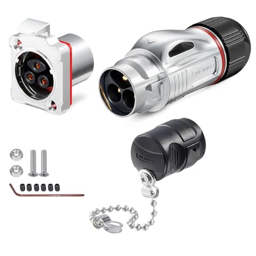 CNLINKO BD-24 3 Pin IP68 Waterproof Connector Circular Aviation Plug Metal - size: 3-Pin, style: BD24