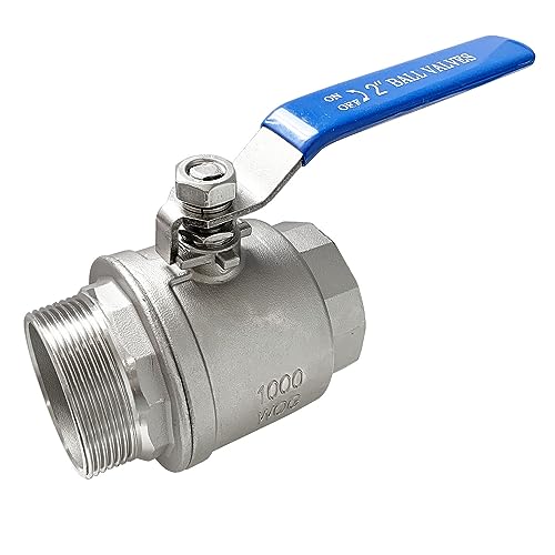 2" Male to Female Thread Full Port Ball Valves NPT 304 Stainless Steel for Water Oil Gas WOG1000 - size: 2 Inch