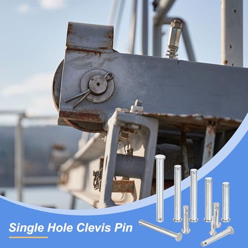 uxcell 12Pcs M10 x 60mm Single Hole Clevis Pins, Zinc-Plated Carbon Steel Flat Head Hitch Pins for Trailer Latch, Mechanics Repair, Furniture Installation, Industrial Equipment - size: M10 x 60mm