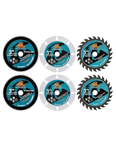 3 Inch Compact Circular Saw Blade Set, Multi-Material Cut for Wood, Plastic, Metal Cutting, 10mm Arbor - 6 Pack - size: Set 8