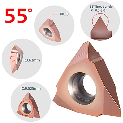Indexable Thread Turning Tools Carbide Threaded Inserts Lathe Thread Cutting Tools 55 Degree Vertical SER2020K16V 1PCS 16VERAG55 10PCS - size: SER2020K16V 1PCS+16VERAG55 10PCS, style: SER2020K16V-AG55