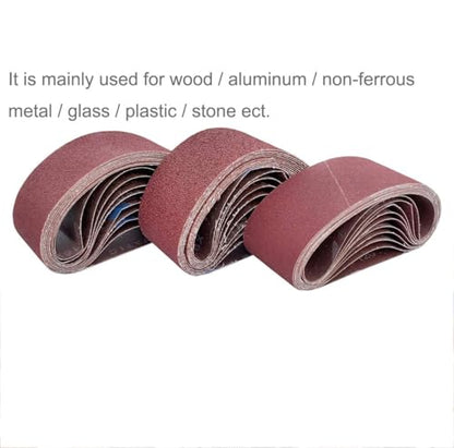 Tonmp 15 Pack 2-1/2" x 14" Sanding Belts - 5 Each of 40 80 120 Grit Aluminum Oxide Sanding Belts For Belt sander (2.5x14 inch) - size: 2.5x14 inch