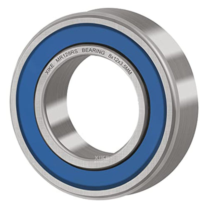 XIKE 10 Pcs MR128-2RS Bearings 8x12x3.5mm, Double Rubber Seals. - size: MR128-2RS 8x12x3.5mm