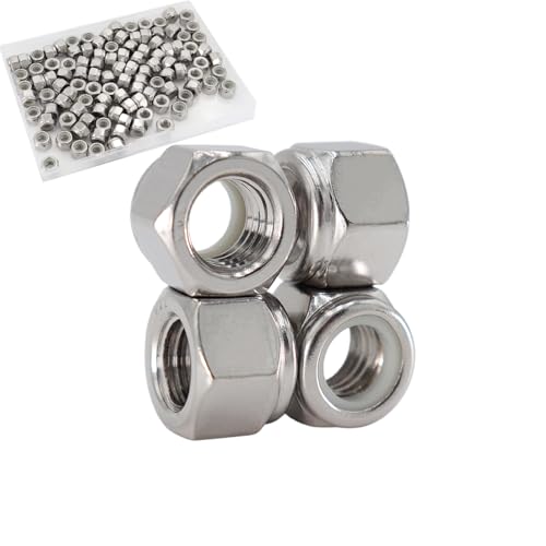 1/4-20 Lock Nut, 110Pcs 304 Stainless Steel Nylock Insert Locking Nuts - size: 1/4"-20（110 pcs）