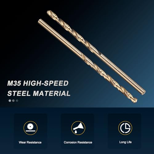 PATIKIL 2.4mm Drill Bit M35 Cobalt 5% High-Speed Steel for Metal 10 Pack - size: 2.4mm