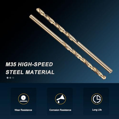 PATIKIL 2.4mm Drill Bit M35 Cobalt 5% High-Speed Steel for Metal 10 Pack - size: 2.4mm