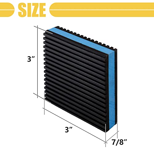 4 Pack Rubber Anti Vibration Pads,3 x 3 x 7/8 inches Heavy Duty EVA Isolation Mats for Air Conditioner,HVAC System,Compressors,Washer and Dryer Blue - size: 3 x 3 x 7/8 inches