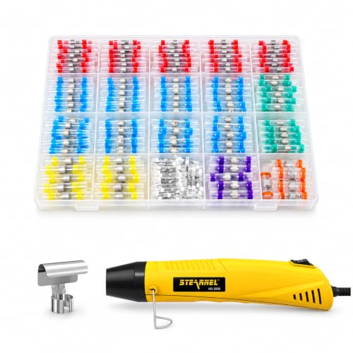 400PCS Solder Seal Wire Connectors Kit with Mini Heat Gun, 26-6 AWG - size: 400 PCS Solder Sticks With Heat Gun