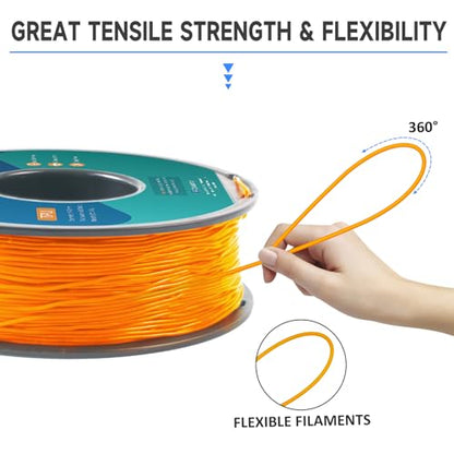 GIANTARM 95A TPU 3D Printer Filament 1.75mm, 1kg Spool, Orange, +/- 0.03mm - color: Tpu-orange New