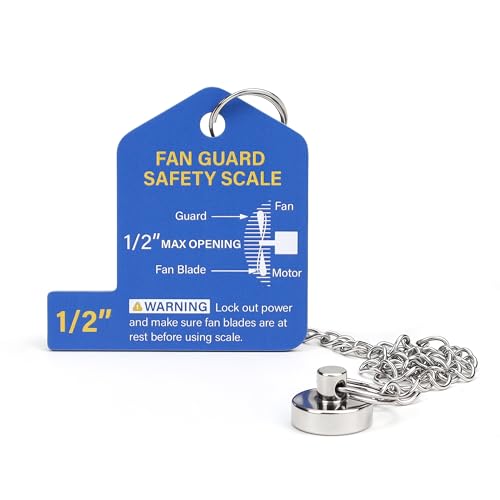 SCOTTCHEN Fan Safety Guidelines Tool, 1/2" Stainless Steel Distance Gauge with Magnetic Hanging Chain for Industrial Fan Guard Measuring - color: For Fan-1 Pack