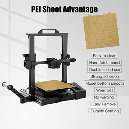 Double Sided Textured PEI Sheet,3D Printer Parts Printing Plate Frosted PEI Surface 220x220 mm for Anet A8 A6 Robo R2 Wanhao Duplicator6, Wanhao i3 3D Printer(Without Magnetic Bottom Sheet) - size: Double Sided 220x220 mm