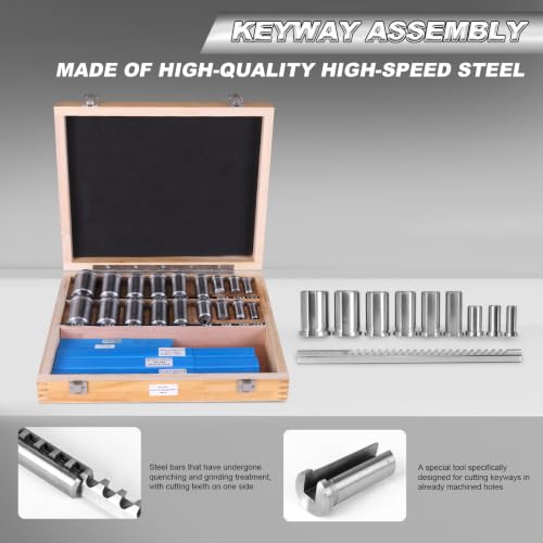 Generic Keyway Broach Kit 30Pcs Industrial HSS Tool Set