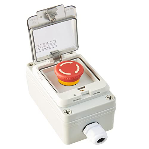Emergency Stop Button Emergency Stop Switch E-Stop Button Station Box 22mm - color: Red instantaneous switch box
