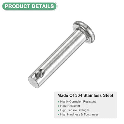 M METERXITY 20-Pack Single Hole Clevis Pins, M5 x 25mm 304 Stainless Steel Flat Head Clevis Pins for Mechanical Linkage/Fixed Parts/Ship Rigging, Link Hinge Pin Reusable - size: M5x25mm