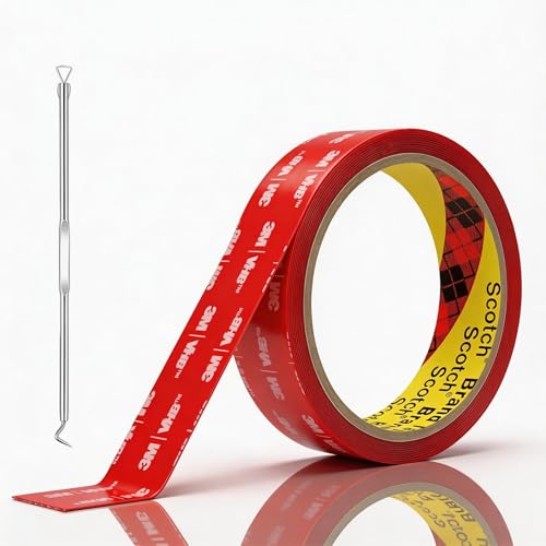 Clear Double Sided Tape Heavy Duty Made of 3M 4905 1 inch x 10 ft, Ultra Thin Strong Adhesive for Electronics, Glass, Automotive Emblem Mounting - size: 1" × 10 Ft