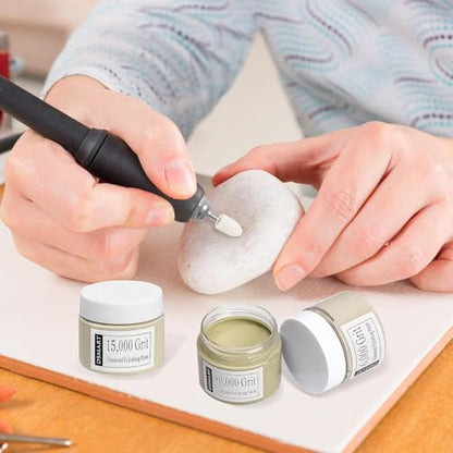 15,000Grit Diamond Polishing Lapping Compound Polish Paste 50G (1.76 Oz) with 25% Diamond Powder (0.8-1 Micros) for Metal Silver Chrome Glass Marble Resin Rock Watch Jewelry Gemstone - size: 15,000 Grit