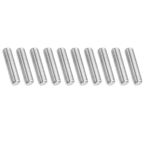 PATIKIL 1/2"-13 UNC 304 Stainless Steel Fully Threaded Rod, 10Pcs 2" Length Long Threaded Screw Right Hand Threads All Threaded Rod Studs for Anchoring Bolt, Clamps, Hangers and U-Bolts - size: 1/2"-13 x 2"