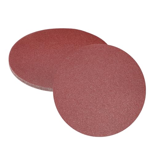 uxcell 8pcs 12-Inch PSA Sanding Discs, 60 Grits Aluminum Oxide Self Adhesive Stick Back Sandpapers, No-Hole Round Wet/Dry Sander Papers, Sand Auto Car Paint, Wood, Metal - size: 60 Grits