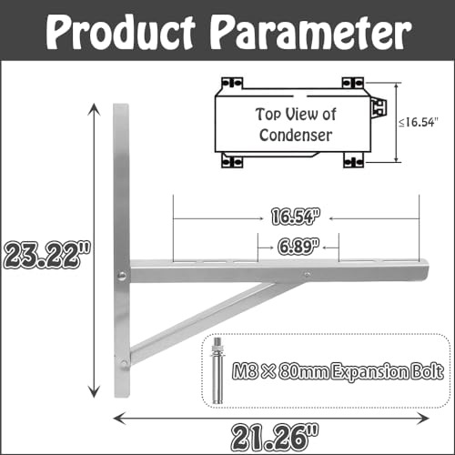 lukar Outdoor Mini Split Wall Mounting Bracket for 9000-36000 BTU Condenser