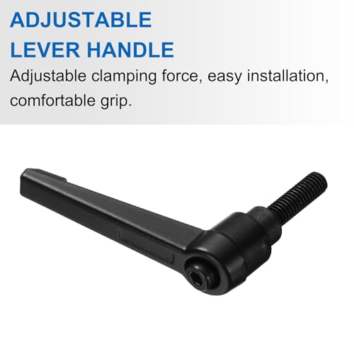uxcell 16pcs Lever Adjustable Handles M6 x 20mm Metric Male Thread, Level Clamping Handle Hand Stud Knobs Rotating Screw Handles Bolts with Locking Lever, Black - size: M6 x 20mm
