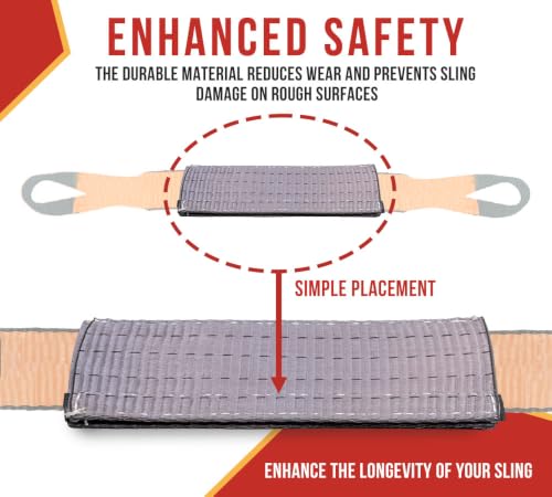 Mytee Products Yellow Polyester Web Sling Wear Pad for Rigging and Lifting Slings Protection - size: 1 - Pack, style: Cordura Flat Sleeve (4" x 12")