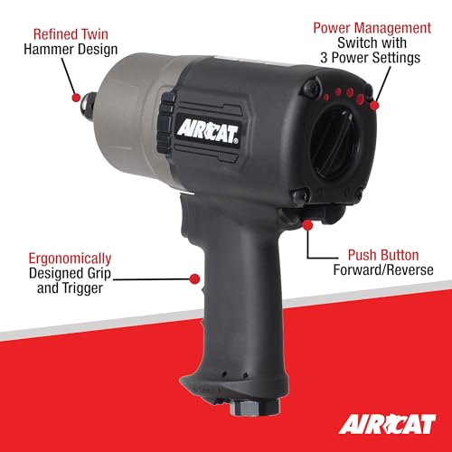 AIRCAT 1770-XL 3/4" Composite Impact Wrench, 1,400 ft-lb Max Torque
