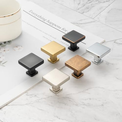 KOOFIZO 10 Pack Polished Chrome Cabinet Knobs, Square Single Hole Pulls K08 - color: Polished Chrome, size: Knob 1 - 10Pcs, style: Modern