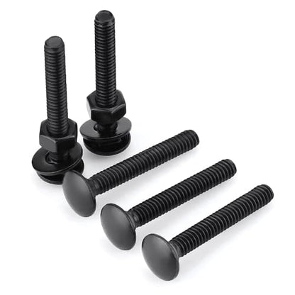16 Sets 5/16-18 x 2-1/2" Black Carriage Bolts Screws and Hex Nuts & Flat Washers, 304 Stainless Steel 18-8, Round Head Square Neck, Full Thread Coverage - size: 5/16-18 x 2-1/2"