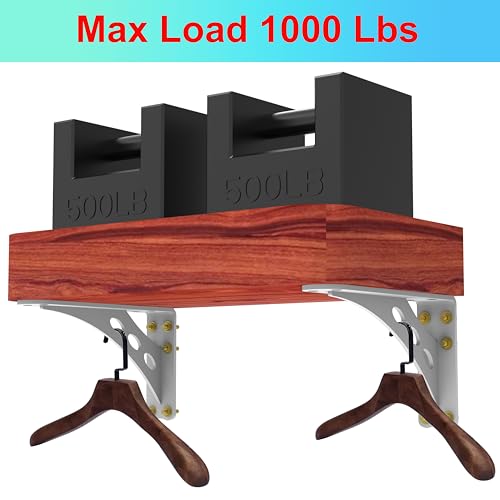 12 x 7 in White Heavy Duty Floating Shelf Brackets, Holds 1000lb - color: White Max Load 1000 Lbs, size: 12IN×7IN