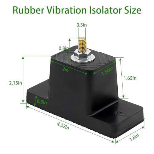 [4 Pack] Heavy-Duty Anti-Vibration Pads Rubber Isolator Mounting Brackets Kit with 8 Expansion Screws + 4 Shock Absorbing Pads – Designed for Mini Split AC/Central Air Conditioner/Air Compressor Feet