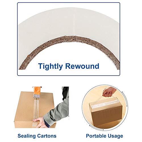 Heavy Duty Packing Tape 18 Rolls, Total 1170Y, Clear, 2.8 mil, 1.88 inch x 65 Yards, Ultra Strong, Refill for Packaging and Shipping - size: 18-PACK