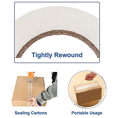 Heavy Duty Packing Tape 18 Rolls, Total 1170Y, Clear, 2.8 mil, 1.88 inch x 65 Yards, Ultra Strong, Refill for Packaging and Shipping - size: 18-PACK